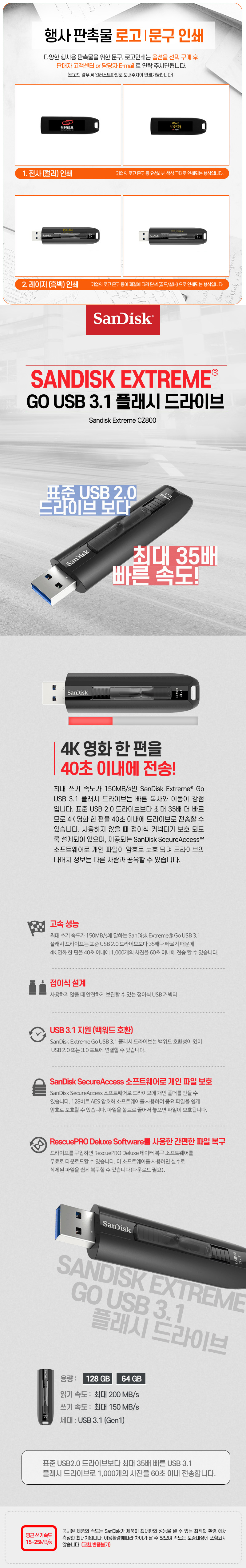 SanDisk(샌디스크) SDCZ800 128GB USB3.1 메모리