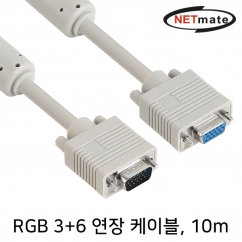 강원전자 넷메이트 RGB 3+6 모니터 연장 케이블 10m (베이지) NMC-R100F