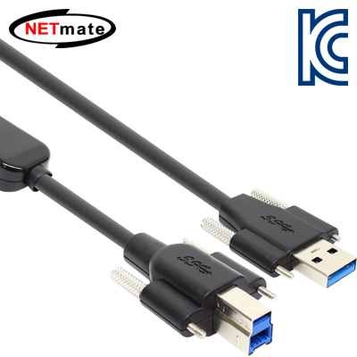 강원전자 넷메이트 USB3.0 AM(Lock)-BM(Lock) 리피터 10m CBL-D302SS-10M