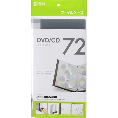 강원전자 산와서플라이 파일형 CD/DVD 케이스(72매/블랙) FCD-FL72BK