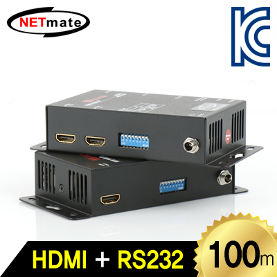 강원전자 넷메이트 HDMI+RS232 1:1 리피터(로컬 + 리모트)(Ethernet Base 100m) HDMI-ENW