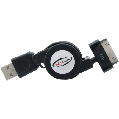 강원전자 넷메이트 iPhone·iPod·iPad USB 데이터·충전 자동감김 Dock 케이블(블랙) NMR-UI08B