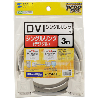 강원전자 산와서플라이 최고급형 DVI-D 싱글링크 케이블 3m KC-DVI-3K