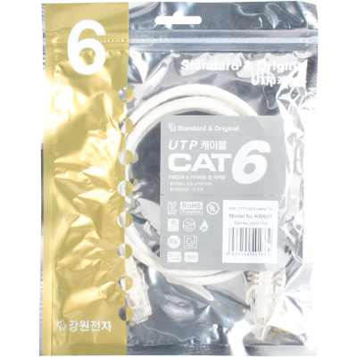 [표준제품]KW KW601 CAT.6 UTP 다이렉트 케이블 1m