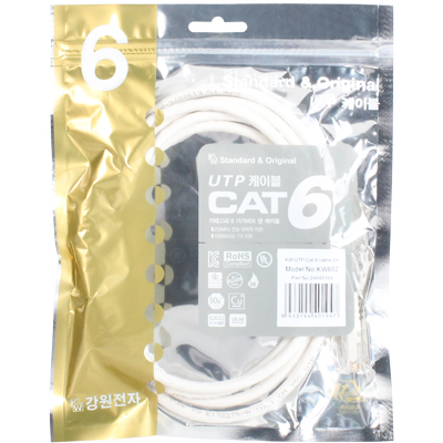 [표준제품]KW KW602 CAT.6 UTP 다이렉트 케이블 2m
