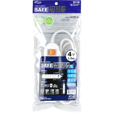 강원전자 넷메이트 SAFE 멀티탭 4구 접지 1.5m NM-SF415