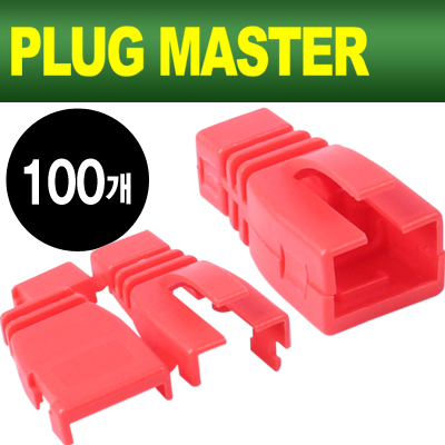 강원전자 플러그마스터 RJ-45 조립형 통부트(6mm/레드/100개) NM-SR002R