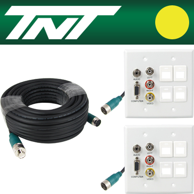 강원전자 TNT RGB+스테레오 or 3RCA + 4모듈 월 플레이트 분리형(배관용) 케이블 30m NM-TNTA30S7