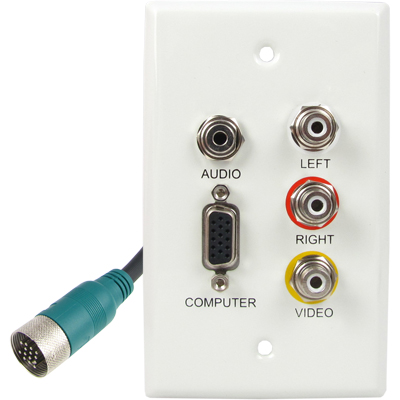 강원전자 TNT RGB+스테레오 or 3RCA 월 플레이트 분리형(배관용) 케이블 10m NM-TNTA10S8