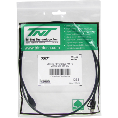 강원전자 TNT USB2.0 양면인식 마이크로 5핀 케이블 1m NM-TNTR04