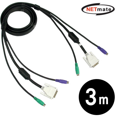 강원전자 넷메이트 DVI KVM M/M 케이블 3m NMC-KVM30DM