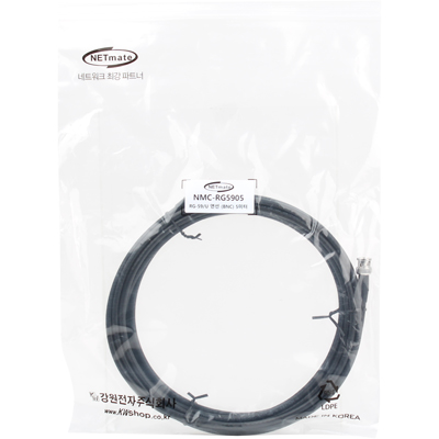 강원전자 넷메이트 RG-59 BNC-BNC 고주파 동축 케이블(주석도금 연동선/6합/75ohm) 5m NMC-RG5905