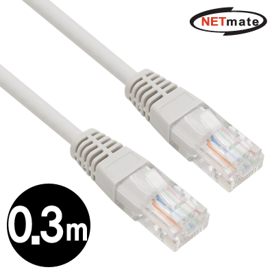 강원전자 넷메이트 CAT.5E UTP다이렉트 케이블(그레이) 0.3m NMC-U503G