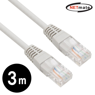 강원전자 넷메이트 CAT.5E UTP다이렉트 케이블(그레이) 3m NMC-U530G