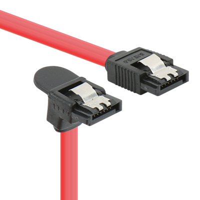 강원전자 넷메이트 (SATA3(한ㄱ-F)1M) SATA3 Flat 케이블(한쪽 90도 꺾임/Lock) 1m NMP-ST302