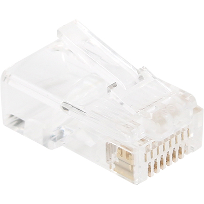 강원전자 플러그마스터 P8-0073 UTP CAT.5E RJ-45 8P8C 플러그(클리어) - Three Prongs 핀(100개)