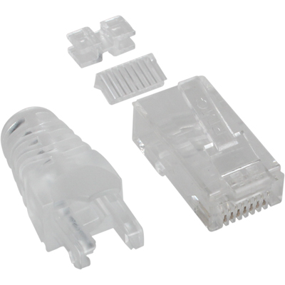 강원전자 플러그마스터 UTP CAT.6 RJ-45 8P8C 플러그&부트(100개) P8-039
