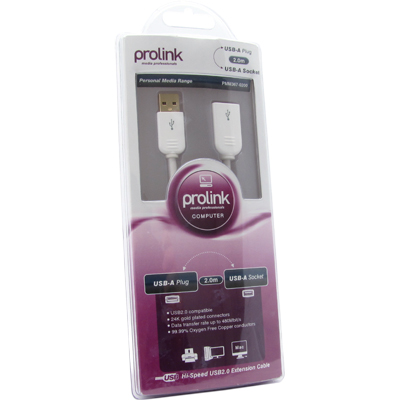 프로링크 PMM367-0200 PMM시리즈 USB2.0 연장 AM-AF 케이블 2m (OFC/24K금도금)