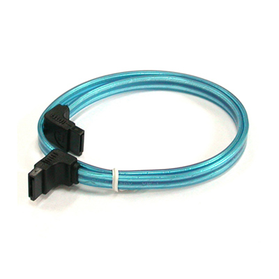 강원전자 넷메이트 SATA(ㄱ형)-SATA(ㄱ형) 케이블 0.5m (Blue) NMP-ST05BL