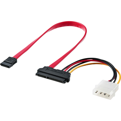 강원전자 넷메이트 NMP-ST307 SATA3 22Pin 데이터/파워 Flat 케이블 0.3m