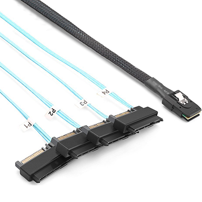 강원전자 넷메이트 NMC-GC970 내장형 Mini SAS(SFF-8087)/SAS(SFF-8482)x4 케이블 1m