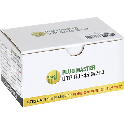 강원전자 플러그마스터 P8-007-48 UTP CAT.6 RJ-45 8P8C EZ 플러그(클리어) - Three Prongs 핀(100개)