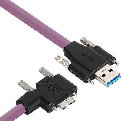 강원전자 넷메이트 USB3.0 High-Flex AM-MicroB 케이블 2m (독일 igus 선재/꺾임/Lock) CBL-HFPD3igMBSS-2mRA