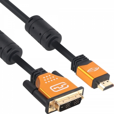 강원전자 넷메이트 HDMI to DVI Gold Metal 케이블 1.5m NM-HD015GZ