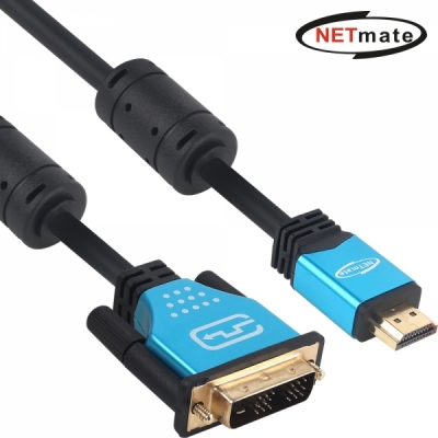 강원전자 넷메이트 HDMI 1.4 to DVI Blue Metal 케이블 10m NM-HD10BZ