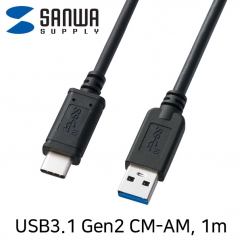 강원전자 산와서플라이 USB3.1 Gen2 CM-AM 케이블 1m KU31-CA10