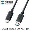 강원전자 산와서플라이 USB3.1 Gen2 CM-AM 케이블 1m KU31-CA10