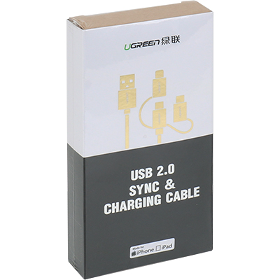 유그린 U-30461 MFi 공식인증 모바일 3in1 멀티 충전 케이블 1m (실버/8핀 라이트닝 & Type C & 마이크로 5핀)