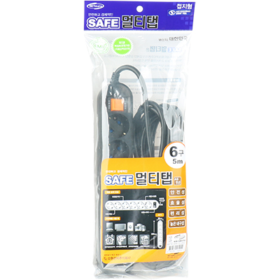 강원전자 넷메이트 SAFE 멀티탭 6구 접지 3m (블랙) NM-SB630