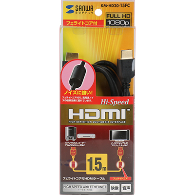 강원전자 산와서플라이 KM-HD20-15FC 4K 30Hz HDMI 1.4 케이블 1.5m