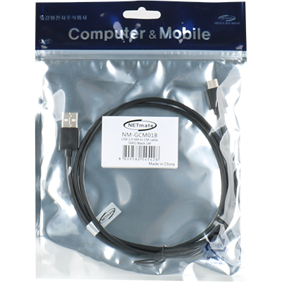 강원전자 넷메이트 NM-GCM01B USB2.0 AM-CM 케이블 1m (블랙)(2/2)