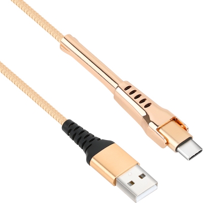 강원전자 넷메이트 NM-CSC02G 셀프 스탠딩 USB2.0 AM-CM 케이블 2m (골드)