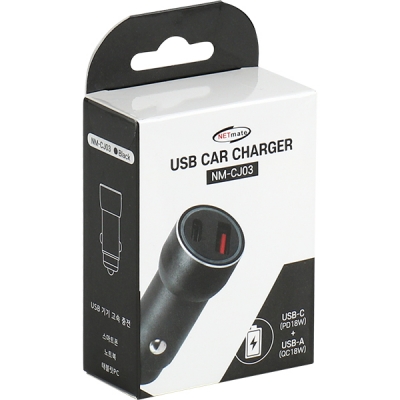 강원전자 넷메이트 USB PD+QC3.0 고속 충전 시거잭 (블랙)
