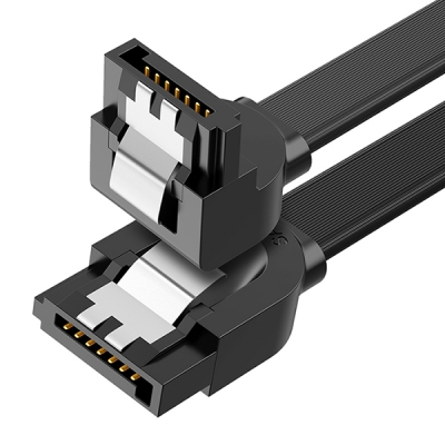 유그린 U-30797 SATA3 Flat 케이블(한쪽 90° 꺾임/Lock) 0.5m