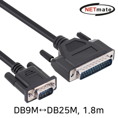 강원전자 넷메이트 9핀 to 25핀 시리얼 케이블 1.8m (DB9M to DB25M) NM-DB925A