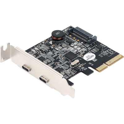 강원전자 넷메이트 USB3.1 Gen2 Type C 2포트 PCI Express 카드(슬림PC겸용) U-1800