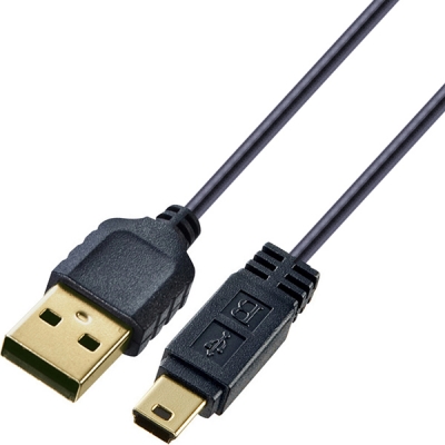 강원전자 산와서플라이 USB2.0 AM-Mini 5핀 초슬림 케이블 1m KU-SLAMB510BKK