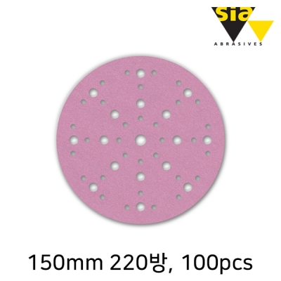 시아 1950 150mm 원형 48홀 샌딩페이퍼 220방(100개입/F03E0079TE)