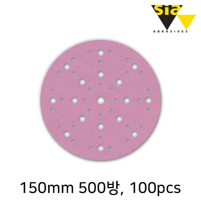 시아 1950 150mm 원형 48홀 샌딩페이퍼 500방(100개입/F03E0079TL)