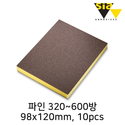 시아 7983 98x120mm 사각 스폰지 사포 파인 320~600방(10개입/F03E00R8GF)