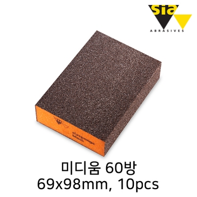 시아 7991 69x98mm 사각 스폰지 사포 미디움 60방(10개입/F03E00R8GS)