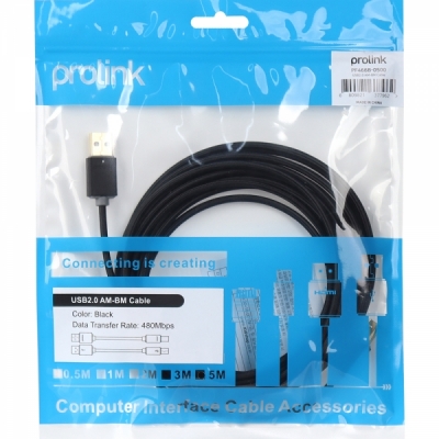 프로링크 PF466B-0500 USB2.0 AM-BM 케이블 5m