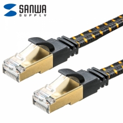 강원전자 산와서플라이 CAT.8 STP FLAT 랜 케이블 2m KB-T8MEFL-02BK