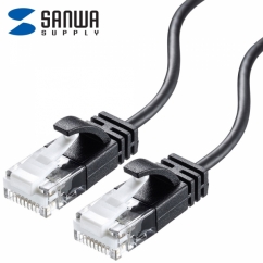 강원전자 산와서플라이 CAT.6A UTP 초슬림 랜 케이블 2m KB-SL6A-02BK