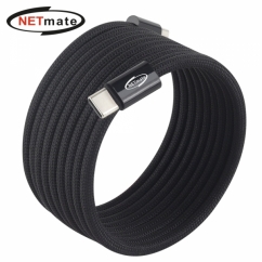 강원전자 넷메이트 USB2.0 마그네틱 C타입 60W 고속충전 케이블 2m (블랙) NM-UCC2602BM