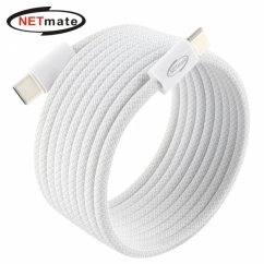강원전자 넷메이트 USB2.0 마그네틱 C타입 60W 고속충전 케이블 2m (화이트) NM-UCC2602WM